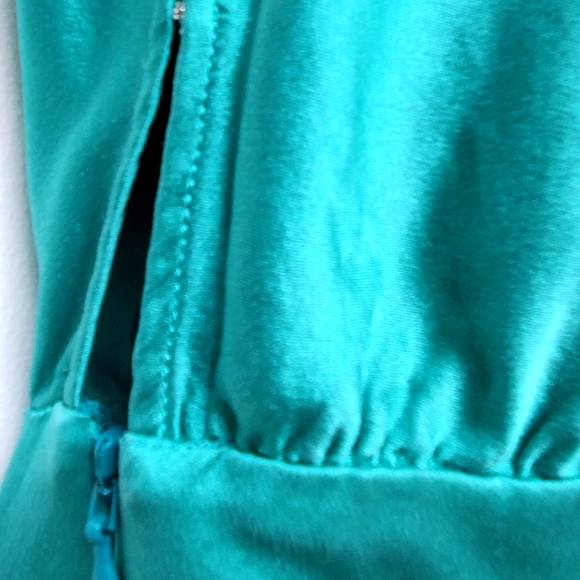 The Sei Off One Shoulder Mini Teal Silk Dress Size 6 - Picture 6 of 13